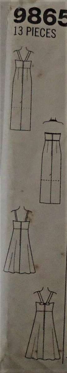 SIMPLICITY 9865 DRESS WITH STRAIGHT OR FLARED SKIRT  SIZE N =10-12-14 COMPLETE-PART CUT