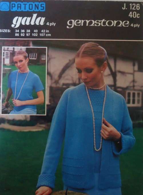 PATONS J.126 - JUMPER & CARDIGAN IN SIZES 34-36-38-40-42`