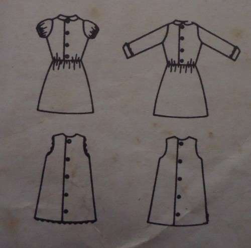 VINTAGE BUTTERICK 3627 GIRLS DRESS & APRON SIZE 3 YEARS BREAST 22" COMPLETE + APPLIQUE