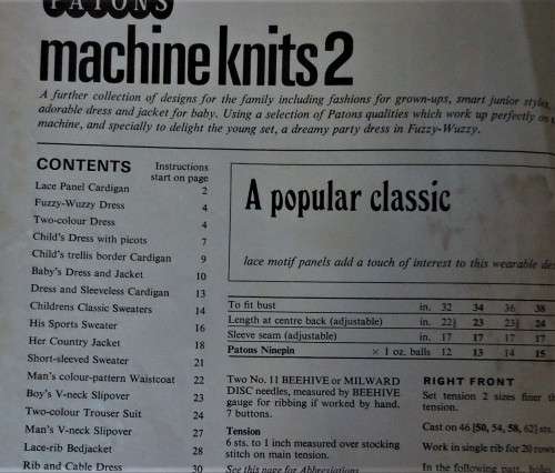 PATONS NO 169 MACHINE KNITS 2  32 A4 PAGES