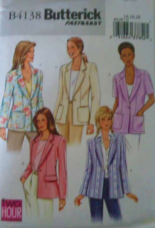 BUTTERICK B4138 JACKETS SIZE 14-16-18 COMPLETE
