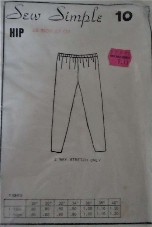 SEW SIMPLE PATTERNS #10 TIGHTS  SIZE 36` OR 92 CMS