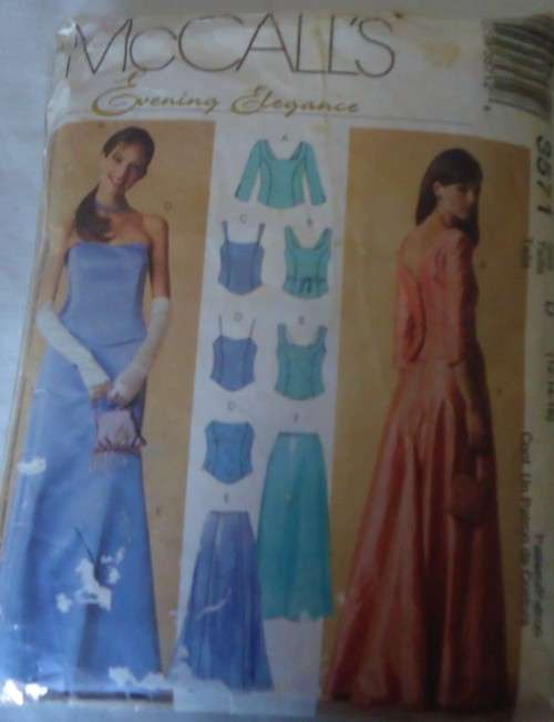 McCALLS 3571  EVENING ELEGANCE LINED TOPS & SKIRTS SIZE D=12-14-16 COMPLETE