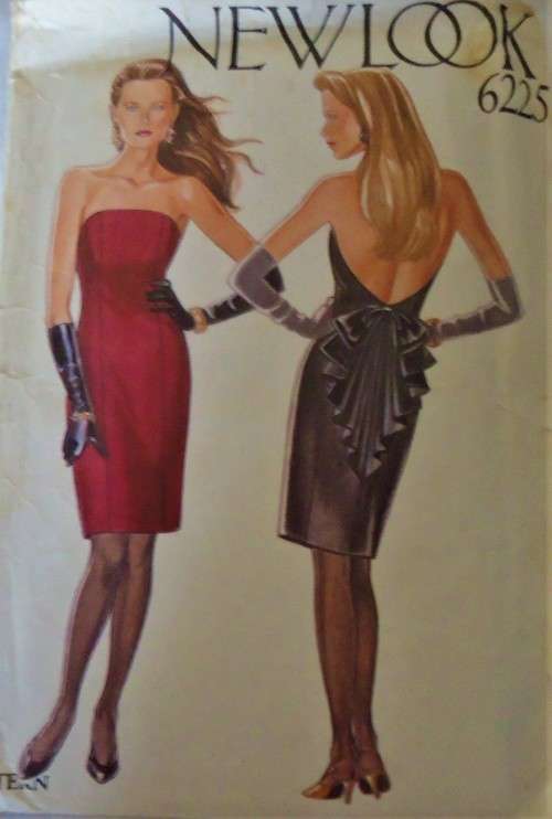 NEW LOOK 6225 EVENING -COCKTAIL DRESS-STRAPLESS WITH BACK BOW  SIZE  8-18 SEE LISTING