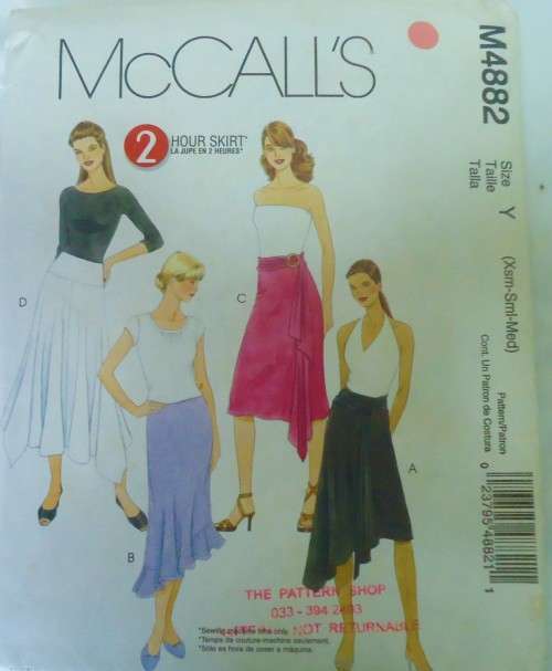 McCALLS M4882 STUNNING SKIRTS IN 3 LENGTHS  SIZE Y XS-S-M (4-14)-COMPLETE-UNCUT-F/FOLDED
