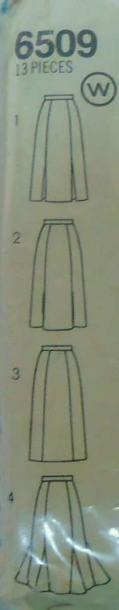 SIMPLICITY  6509 SLIM FITTING GORED SKIRTS  SIZE 14- COMPLETE-ZIPLOC BAG