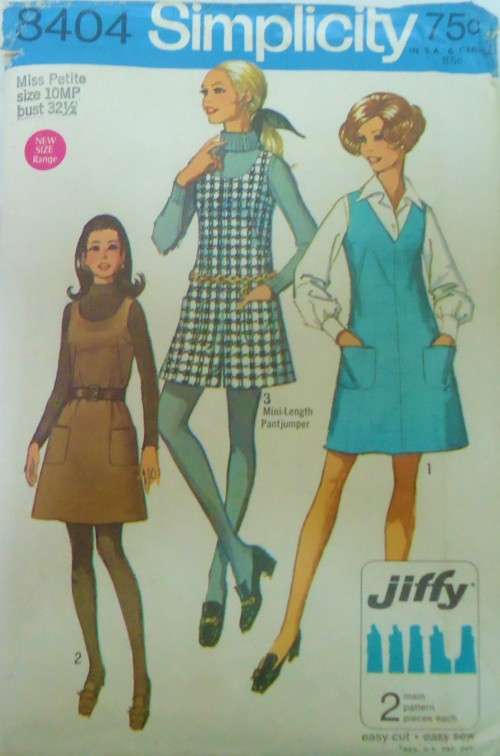 SIMPLICITY 8404 PINAFORE AND PINAFORE-PANTS SIZE 10  BUST 32 1/2` COMPLETE-PART CUT