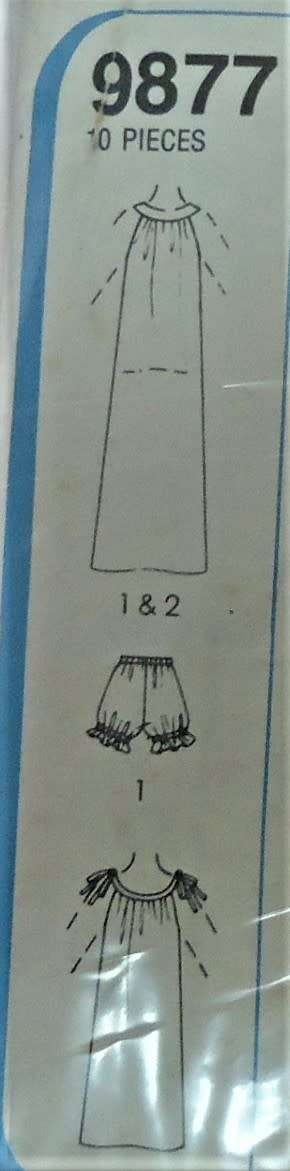 SIMPLICITY 9877 PULLOVER GOWN & BABY DOLLS PJS SIZE S  8 - 10 COMPLETE-ZIPLOC BAG