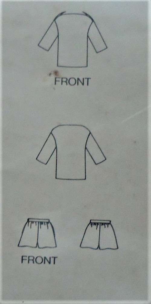 BUTTERICK 5155 TOP & SHORTS  SIZE A6-8-10-12 COMPLETE-NO SEWING INSTRUCTIONS