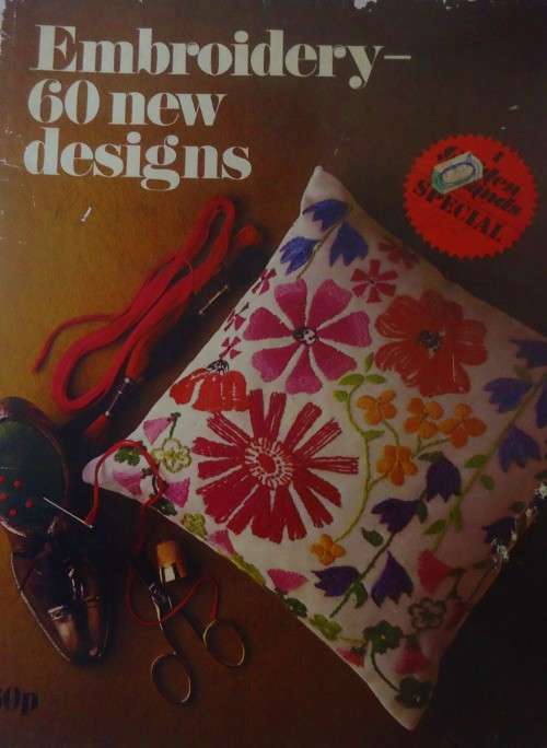 EMBROIDERY- 60 NEW DESIGNS (WITH PATTERN TEMPLATES) - GOLDEN HANDS 68 PAGE SOFT COVER