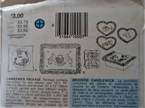 BUTTERICK CRAFT 6272 - CANDLEWICKING PACKAGE - COMPLETE-UNCUT-F/FOLDED