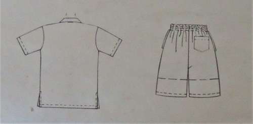 McCALLS 8148 UNISEX SHIRT & SHORTS  SIZE 34-36` COMPLETE-MOSTLY UNCUT