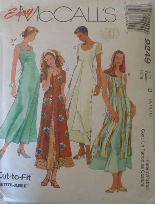 McCALLS 9249 PULLOVER DRESS WITH OVER-SKIRT  SIZE B=8-10-12 COMPLETE