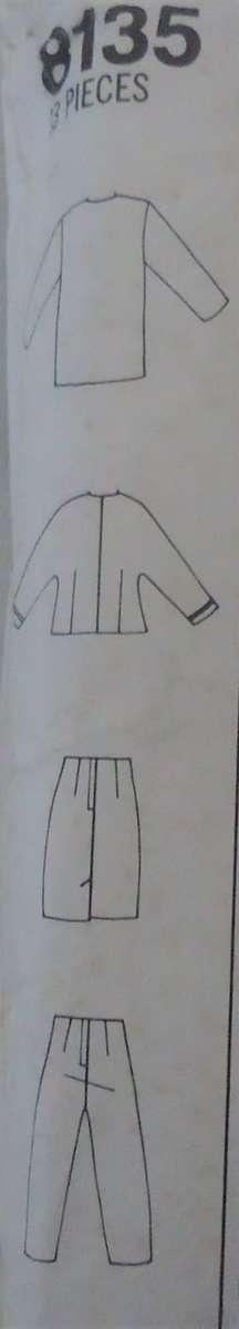 SIMPLICITY 8135 PANTS-SKIRT-TOP-LINED JACKET SIZE 18-22 COMPLETE-UNCUT-F/FOLDED