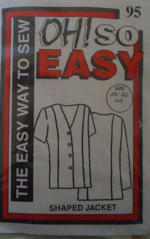 OH SO EASY  PATTERN #95 SHAPED JACKET SIZE 28-30-32`  PATTERN COMPLETE-UNCUT-F/FOLDED