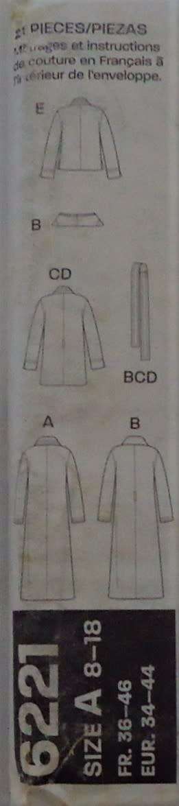 NEW LOOK PATTERNS 6221 SET OF JACKETS & COATS SIZE 8-18 COMPLETE-UNCUT-FOLDED