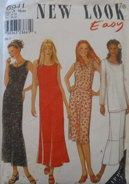 NEW LOOK 6941 -SHEATH DRESS WITH OVERBLOUSE  SIZE 10-22 COMPLETE-UNCUT-F/FOLDED