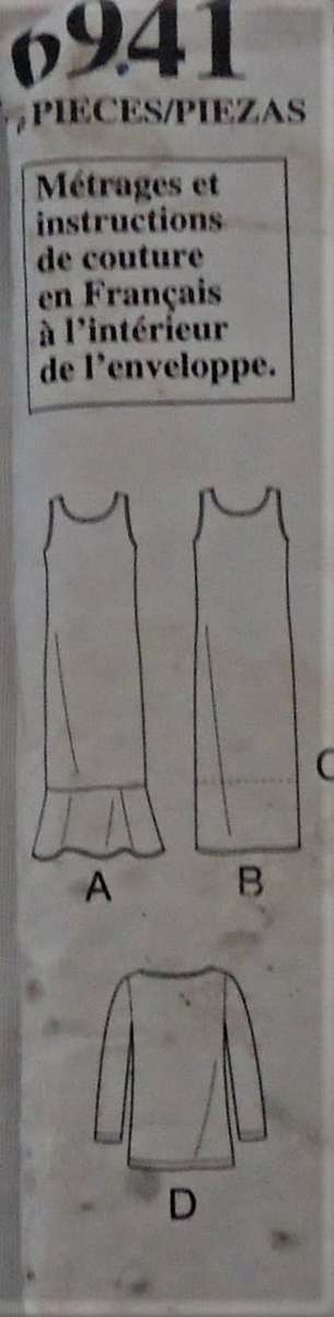 NEW LOOK 6941 -SHEATH DRESS WITH OVERBLOUSE  SIZE 10-22 COMPLETE-UNCUT-F/FOLDED