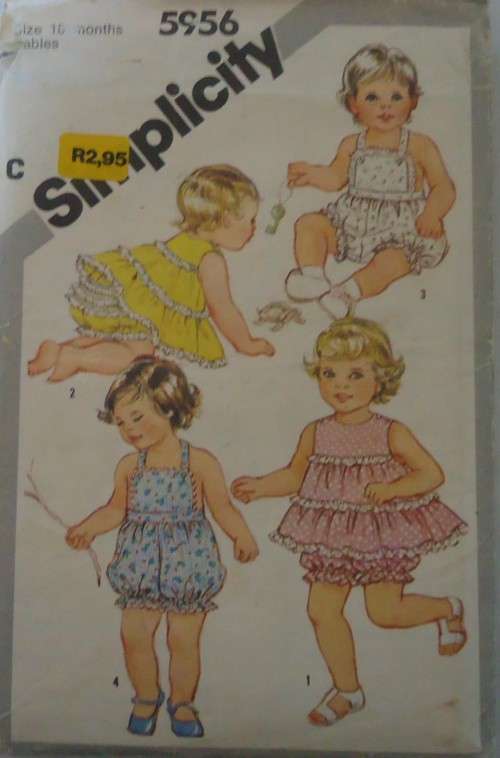 SIMPLICITY 5956 BABIES SUNSUIT-DRESS-PANTIES SIZE 18 MONTHS  COMPLETE