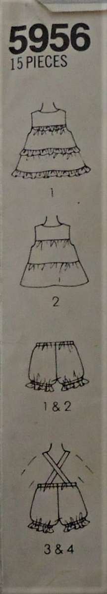 SIMPLICITY 5956 BABIES SUNSUIT-DRESS-PANTIES SIZE 18 MONTHS  COMPLETE