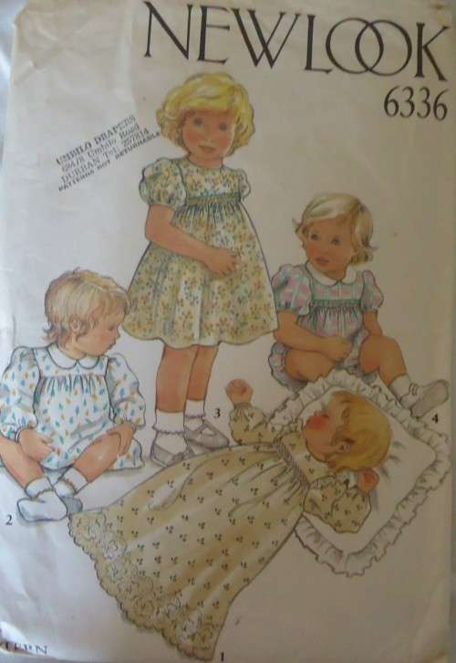 NEW LOOK PATTERNS 6336 INFANTS ROMPER & DRESS  SIZE 3-6-12-18 MONTHS COMPLETE