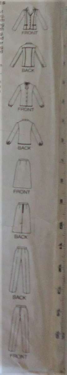 BUTTERICK 3036 JACKET-BLOUSE-SKIRT-PANTS SIZE 12 COMPLETE-ZIPLOC BAG