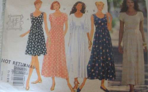 BUTTERICK 3437 DRESS & BELT SIZE 6-8-10-12 COMPLETE