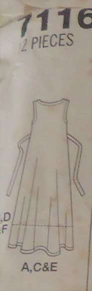 SIMPLICITY 7116 PULLOVER FLARED DRESS  SIZE AA=XS-S-M (30-38") COMPLETE