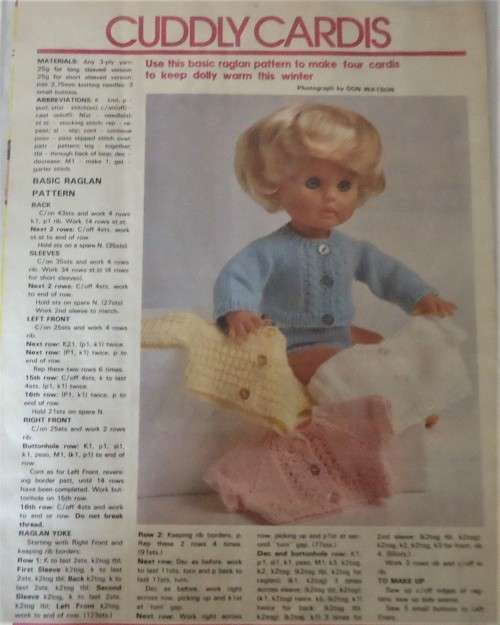 FIRST LOVE-CUDDLY CARDIS-CARDIGAN-4 DESIGNS-WOMAN'S VALUE ARIL 1983