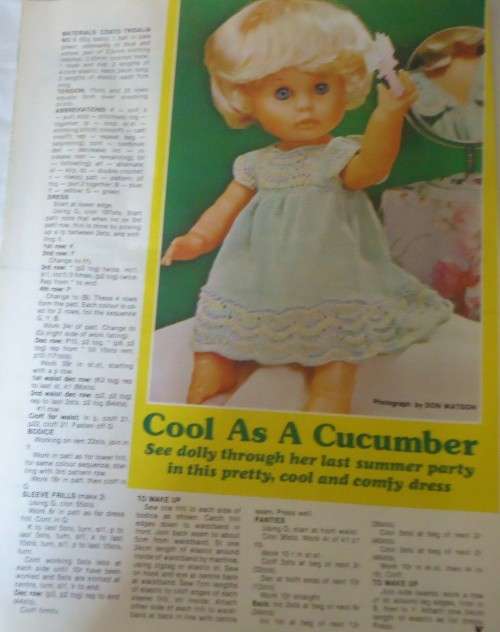 FIRST LOVE-COOL AS A CUCUMBER-DRESS & PANTIES  WOMAN'S VALUE-MARCH 1982