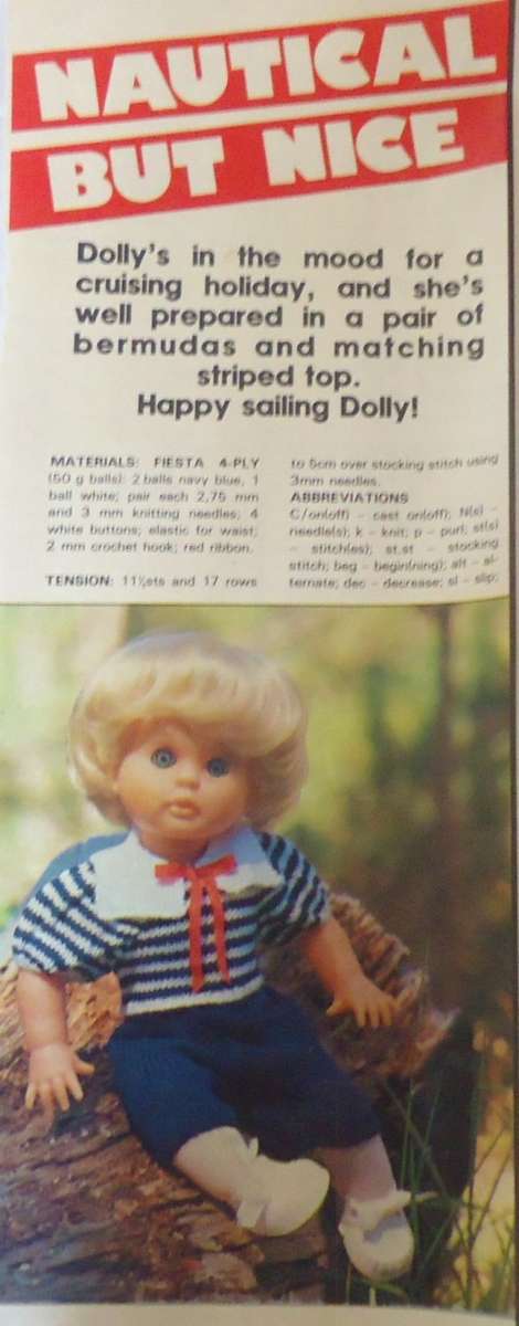 FIRST LOVE-NAUTICAL BUT NICE BERMUDAS & STRIPED BLOUSE-WOMAN'S VALUE-MAY 1983