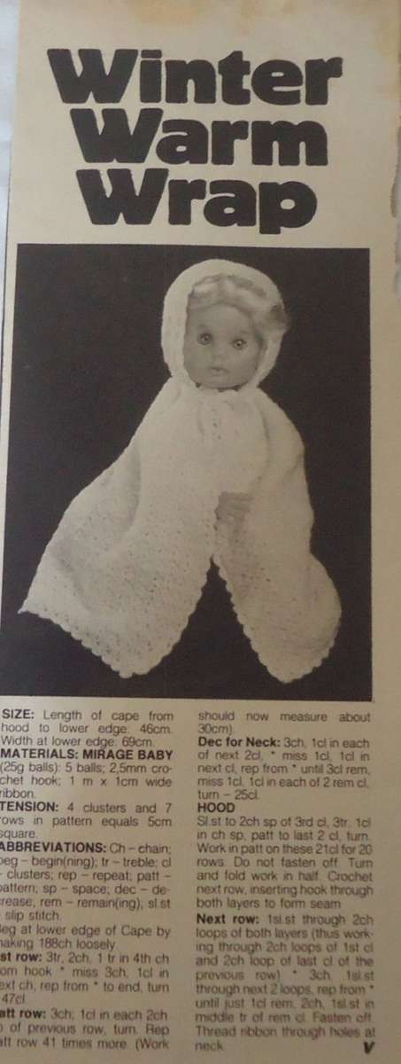 FIRST LOVE-WINTER WARM WRAP-WOMAN'S VALUE-MAY 1985