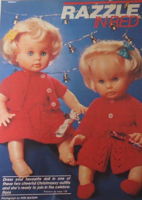 FIRST LOVE-DOLL-RAZZLE IN RED- MATINEE JACKET-CARDIGAN-DRESS-PANTIES-SHOES-WOMEN'S VALUE DEC 1982