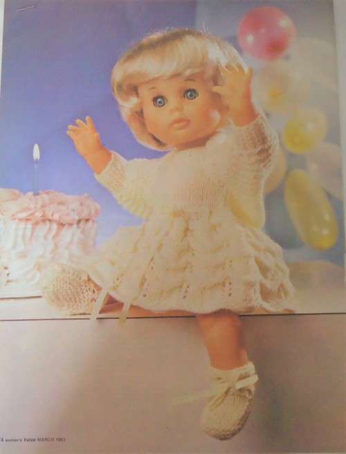 FIRST LOVE-DOLL-LET'S HAVE A PARTY- DRESS-PANTIES-SHRUG-BOOTEES-WOMEN'S VALUE -MARCH 1981