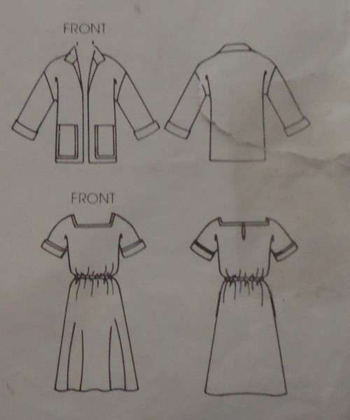 VERY EASY VOGUE PATTERNS 8604 LOOSE FITTING  DRESS & JACKET SIZE 14-16-18 COMPLETE