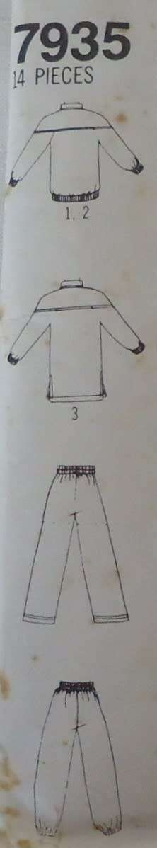 SIMPLICITY 7935  MEN/TEEN TRACKSUIT TOP-PANTS-SHORTS SIZE AAXS-M( 30-40`) COMPLETE