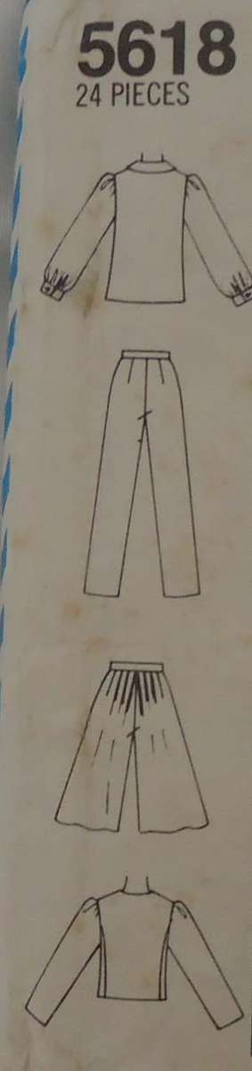 SIMPLICITY 5618 PANTS-CULOTTES-BLOUSE-LINED JACKET SIZE 16  COMPLETE-MOSTLY UNCUT