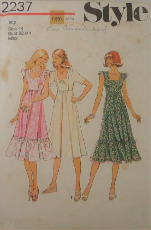 STYLE 2237 HIGH WAIST DRESS- SIZE14  92 CM BUST COMPLETE