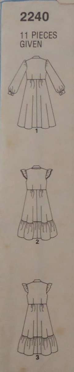 STYLE 2240 HIGH WAIST DRESS WITH FRONT TUCKS- SIZE14  92 CM BUST COMPLETE-UNCUT-F/FOLDED