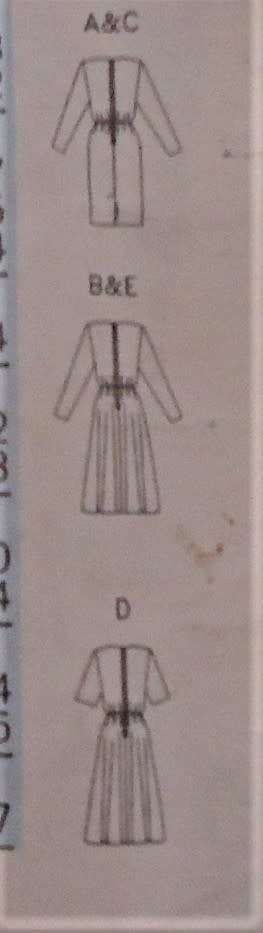 BUTTERICK 4217 DRESS WITH LOOSE FITTING BODICE SIZE 12 - 14 - 16 COMPLETE