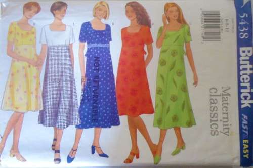 BUTTERICK 5438 HI LINED BODICE LOOSE FITTING DRESS - SIZES 6-8-10 - COMPLETE CUT TO SIZE 8