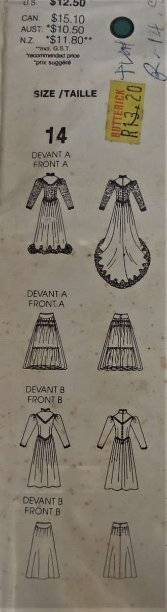 VOGUE PATTERNS - BRIDAL ORIGINAL  1092 SIZE 14 - COMPLETE-UNCUT-F/F - ZIPLOC BAG