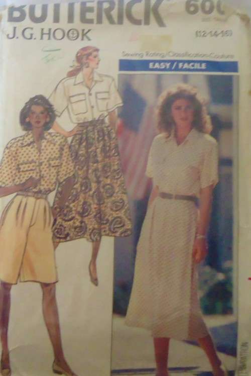 BUTTERICK 6008 SKIRT-SHIRT-SHORTS SIZE 12-14-16 COMPLETE