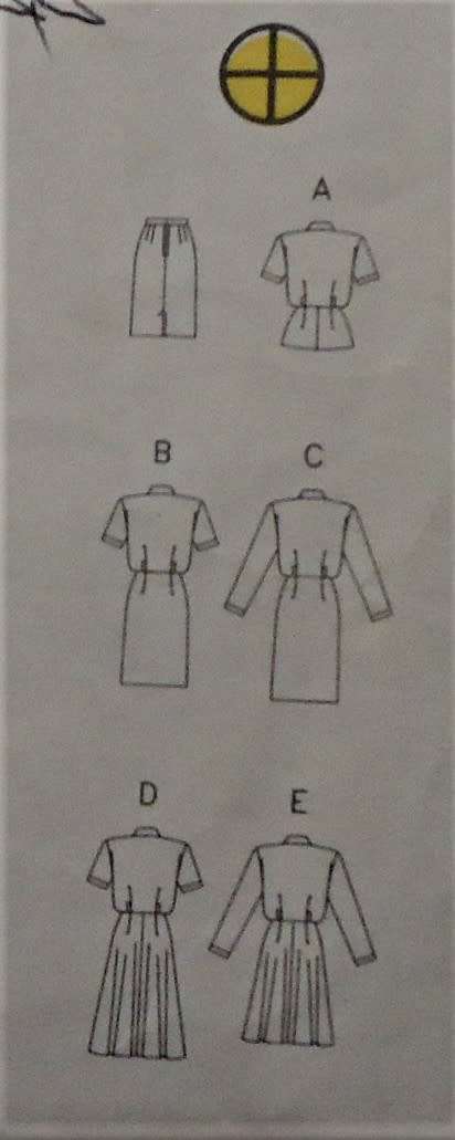 BUTTERICK 6316 DRESS-TOP-SKIRT SIZE 12-14-16  COMPLETE -MOSTLY UNCUT