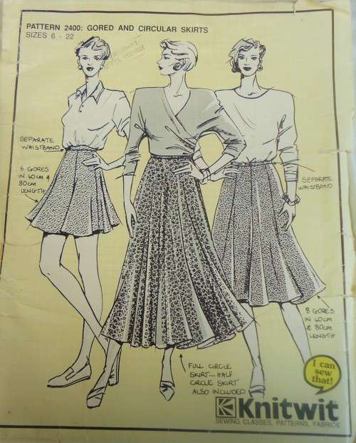 KNITWIT PATTERN 2400 LADIES GORED & CIRCULAR SKIRTS SIZES 6 - 22 -  COMPLETE