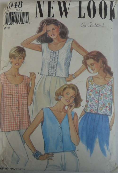 NEW LOOK PATTERNS 6048 SET OF TOPS SIX SIZES IN ONE 8 - 18 SEE COMPLETE