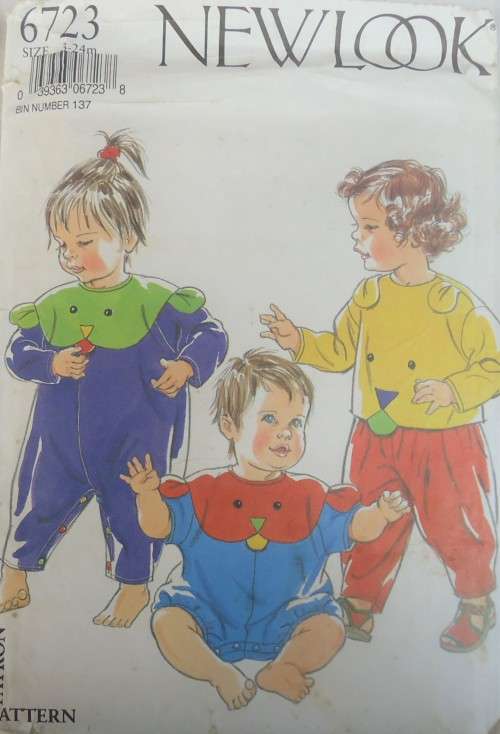 NEW LOOK PATTERN 6723 INFANTS ROMPER-TOP& PANTS SIZE 3 - 24 MONTHS SEE LISTING