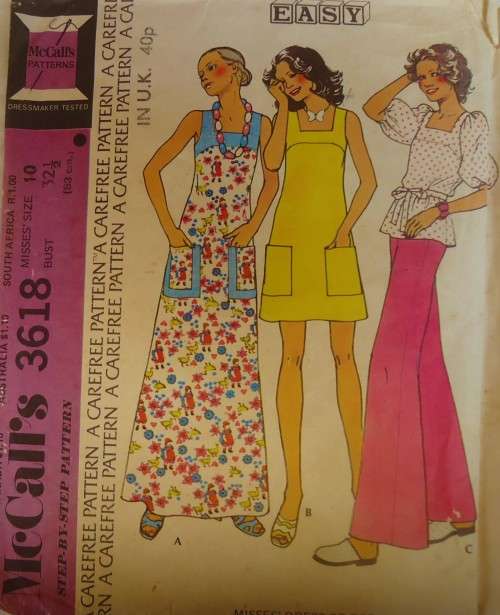 VINTAGE McCALLS 3618 DRESS OR TOP SIZE 10 BUST 32 1/2 COMPLETE