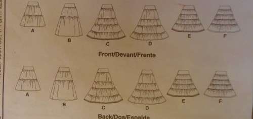 McCALLS M5054 FLARED & TIERED SKIRTS  SIZE AA6-8-10-12 COMPLETE
