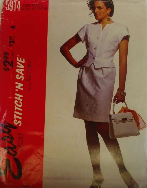 McCALLS 5914  TWO PIECE DRESS  TOP & SKIRT SIZE A 10-12-14-16  COMPLETE-UNCUT-F/FOLDED